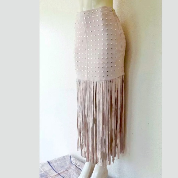 Marciano Aliana Fringe Leather Skirt - Picture 2 of 7